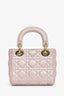 Christian Dior 2017 Pink Iridescent Leather Mini Lady Dior