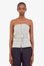 Brandon Maxwell Tan Belted Bee Strapless Top Size 4