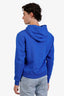 Balenciaga Blue Cotton Zip Up Logo Sweater Size XS
