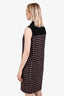 St. John Black/Red Tweed Sleeveless Dress Size 2