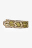 Burberry Runway Green/Yellow Snakeskin Wide Waist Belt Size 28 70