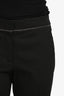 Brunello Cucinelli Black Cotton Trousers with Beaded Detail Size 6