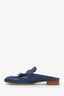 Mules Rivoli Hermès en chèvre bleu, pointure 39