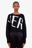 Versace Black Knit Logo Cropped Sweater Size 2