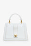 Dolce & Gabbana White Leather Micro Mini Devotion Bag With Chain Strap