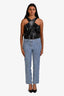 Givenchy Blue Denim Logo Straight Leg Jeans Size 27
