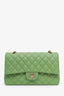 Pre-loved Chanel™ 2022+ Green Caviar Leather Medium Classic Double Flap Bag