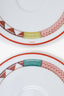 Hermès Orange/White Tressages Equestre Porcelain Cup and Saucer Set X2