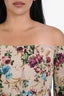 L'Agence Beige/Multi Floral 'Alice' Off Shoulder Blazer Size 8