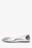 Roger Vivier Silver Leather Gommette Love Ballerina Flats Size 8
