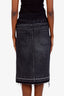 Sacai Black Denim Skirt With Nylon Undershorts Midi Skirt Size 1