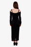 Dolce & Gabbana Black Long Sleeve Drape Dress Size 44