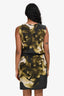 Robert Rodriguez Grey/Green Satin Floral Belted Sleeveless Midi Dress Size S
