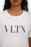 Valentino White Cotton Logo Crewneck T-Shirt Size XS