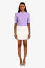 Maje Cream/Purple Tweed 'Janessa' Mini Skirt Size 36
