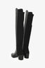 Stuart Weitzman Black Leather Spandex Knee High Boots Size 35.5