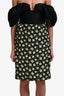 Dolce & Gabbana Black/White Floral Silk Knee Length Skirt Size 44