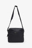 Prada Black Pebbled Leather Double Zip Square Crossbody Bag