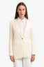 Gucci Cream Silk Blend Single Breasted Blazer Size 42