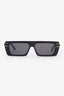 Christian Dior Black Slim Frame Diorsignature S2U Rectangular Sunglasses