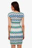 M Missoni Blue/Green Multicolour Mini Dress Size US 0