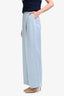 LouLou Studio Blue Linen Blend Pleated Trousers Size M