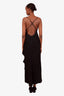 Valentino Boutique Black Ruffled Sleeveless Maxi Dress Size 6