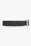 Salvatore Ferragamo Black/Grey Leather Logo Belt Size 46 Mens