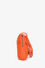 Bottega Veneta Orange Leather Intrecciato Nodini Crossbody Bag