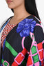 Hermès White/Red Multicolour Cashmere Silk Blend Graphic Printed Petit H Cape