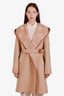 Louis Vuitton Beige Wool Belted Double Face Hooded Wrap Coat Size 36