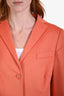 Akris Punto Orange Wool Blend Single Breasted Blazer Size 14