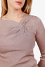 3.1 Phillip Lim Pink Metallic Ruched Long Sleeve Top Size XS