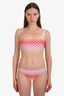 Missoni Pink/Multicolour Swim One Shoulder Top + Swim Bottom Size 44