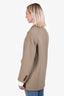 Samsoe Samsoe Beige/White Pinstripe Oversized Single Breasted Blazer Size Small