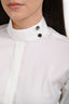 Hermès White Cotton Collared Button-Up L/S Top Size XXS
