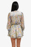 Zimmermann Blue/Purple Silk Long Sleeve Belted Romper Size 0