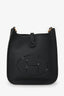 Hermès Black Clemence Leather Evelyne TPM Crossbody GHW
