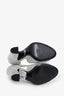 Prada Metallic Silver Crystal Embellished Heeled Sandals Size 38