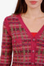 Pre-loved Chanel™ Pink/Multicolour Mohair Cropped Striped Cardigan Size 34