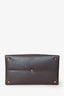 Valentino Chocolate Brown Leather Single Roman Stud Large Zip Tote