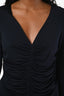 Elie Tahari Black V-Neck Ruched Long Sleeve Top Size S