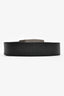 Louis Vuitton Black/Silver Leather Logo Buckle Belt Size 85/34