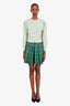 Maje Green Plaid Pleated Skort Size 40