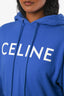 Sweat à capuche court Celine avec logo bleu, taille S