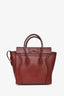Celine Burgundy Leather Luggage Micro Tote Bag