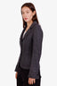 Loro Piana Black/White Cashmere Button Down Jacket Size 42