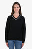 Maje Black Wool Cashmere Embellished V-Neck Sweater Size 1