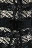 Veste Chanel 2017 en tweed tricoté mélange laine et alpaga noir/blanc avec ceinture CC Taille 34
