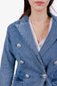 Balmain Blue Cotton Single Breasted Blazer Size 16A